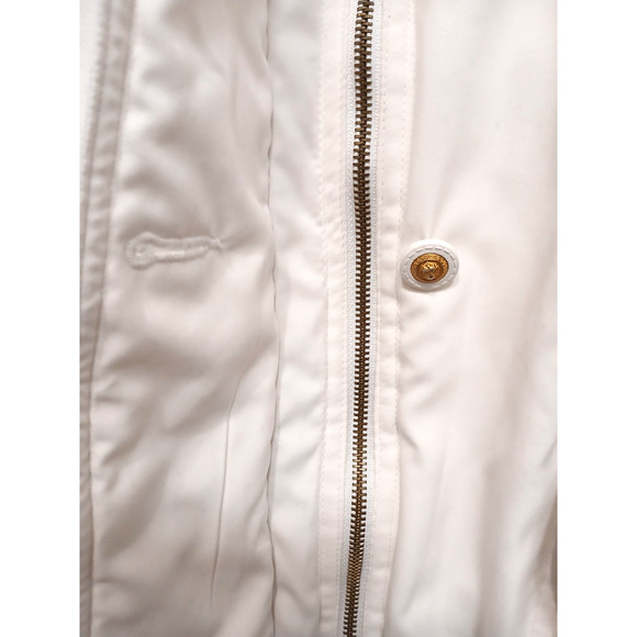 IZZI Rothschild FOX FUR Detachable Hood Parka Jacket Womens Size S Ivory Vintage - Picture 6 of 16